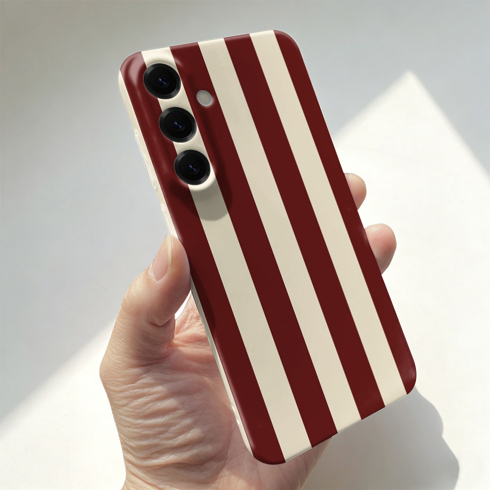 Phone Cases A14 Samsung - Custodia Rigida a Righe Rosse e