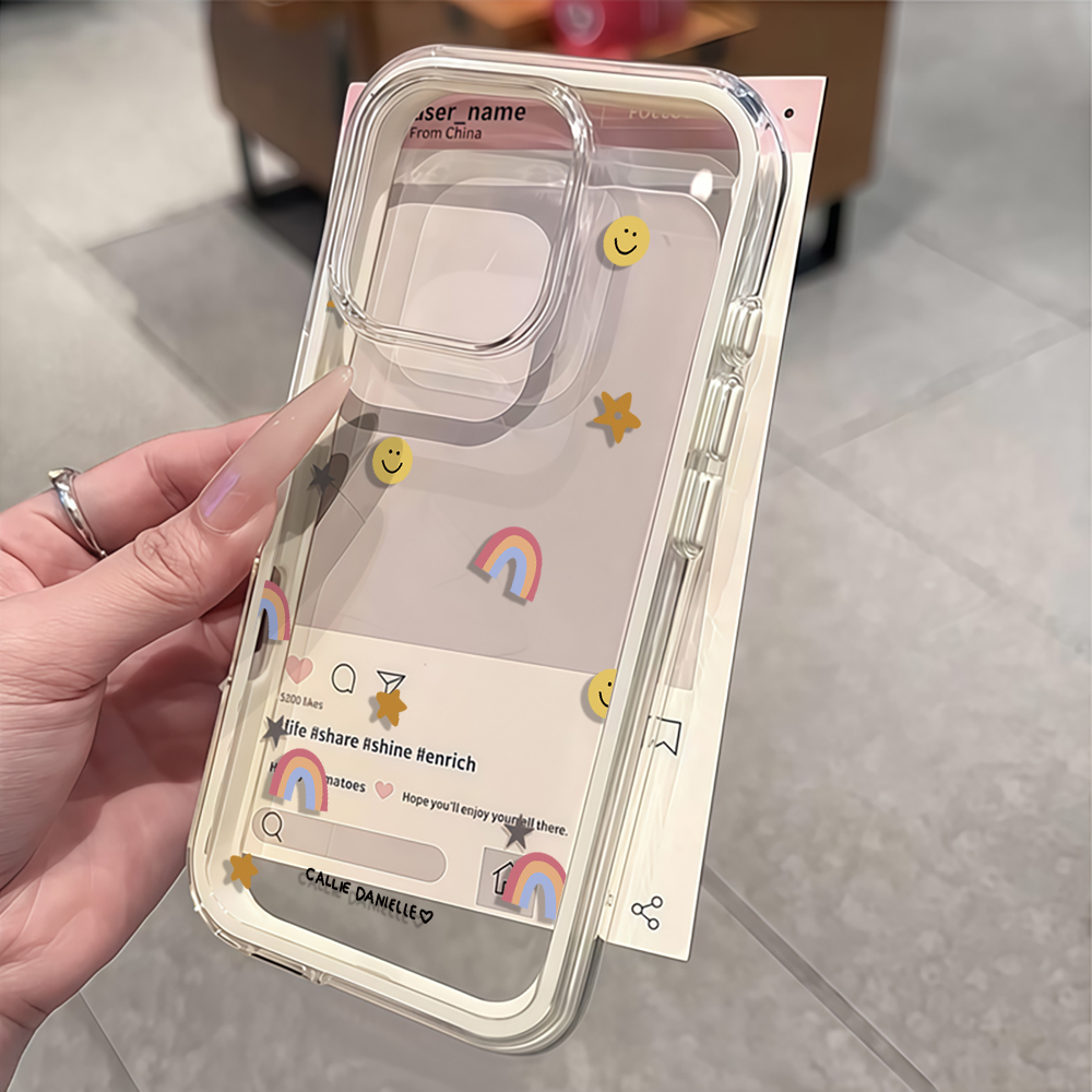 Phone Cases Best - Custodia Morbida Trasparente Arcobaleno con Airbag