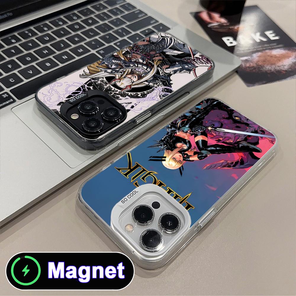 Phone Cases Iphone 14 - Cover Magnetica Colorata Argento Magik Illyana