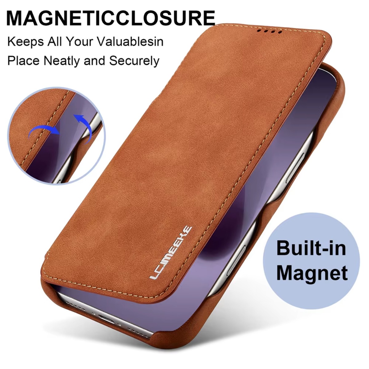 Phone Cases That Hold Cards - Portafoglio in pelle Flip Cover magnetica