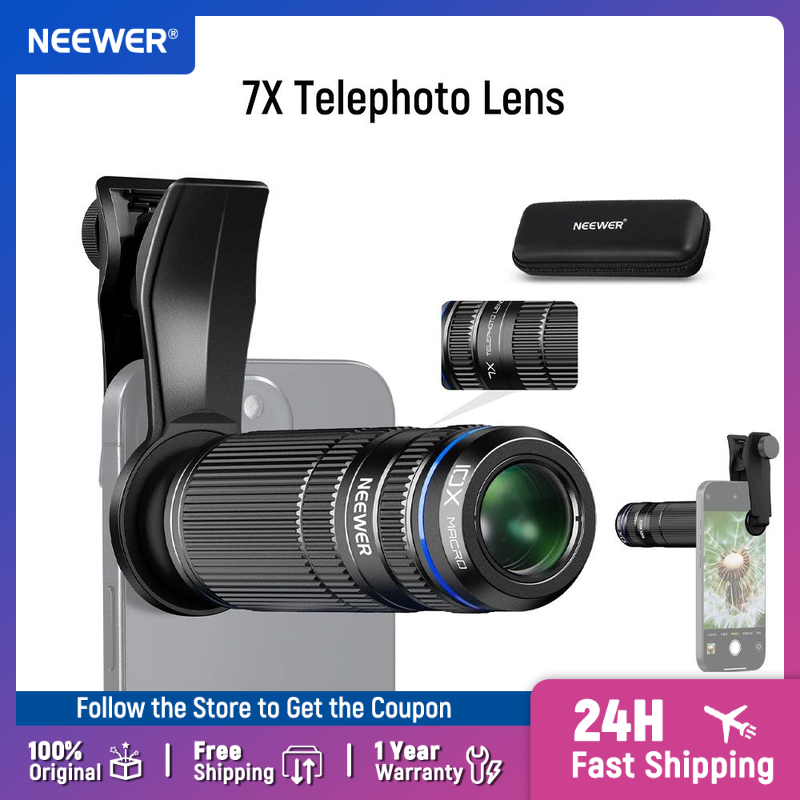 Phone Cases Websites - NEEWER Teleobiettivo 7X con clip per