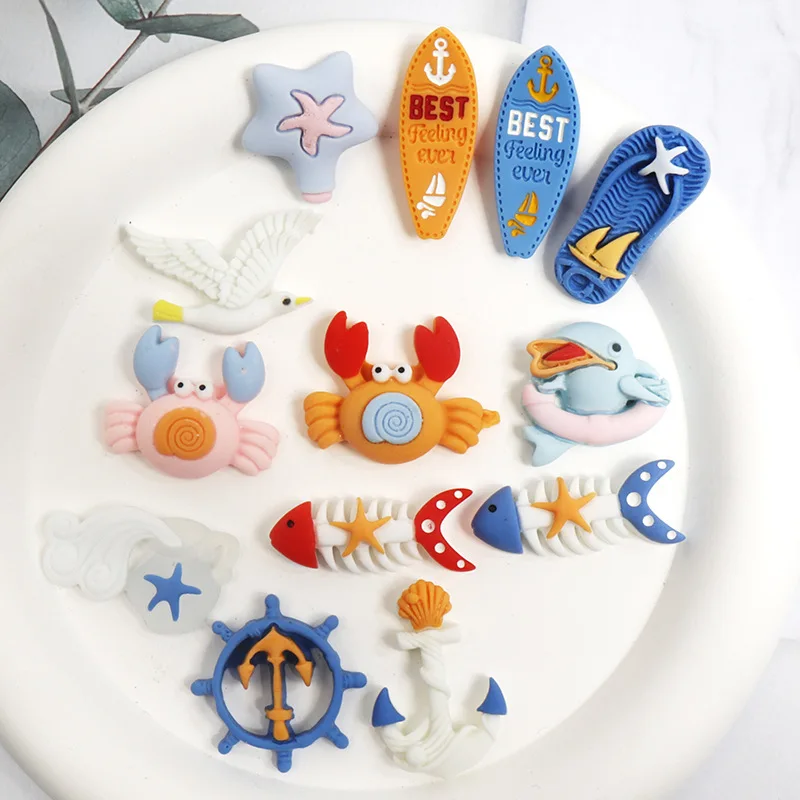 Phone Cases Websites - 10pcs accessori in resina Cartoon Ocean