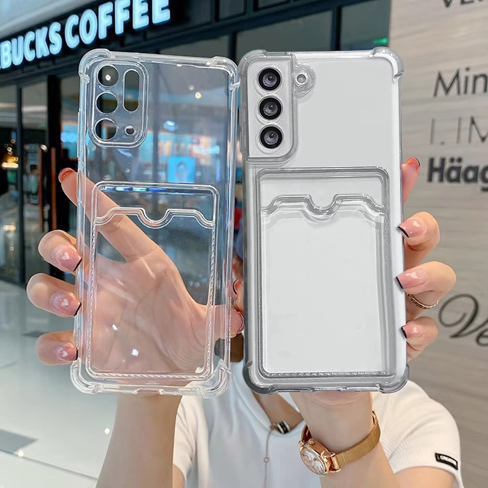 Phone Cases That Hold Cards - Custodia Trasparente in Silicone con Slot